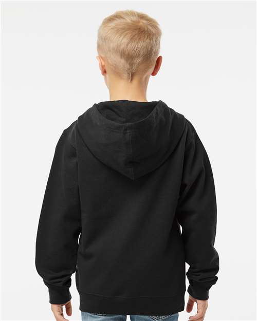 Youth Midweight Full-Zip Hooded Sweatshirt – On Model – Back