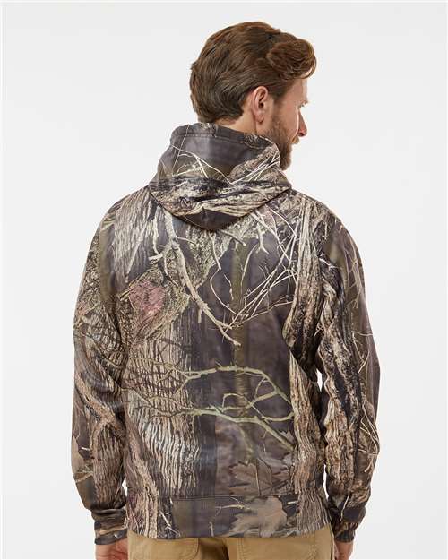 Men's Polyester Tailgate Hooded Sweatshirt – On Model – Back
