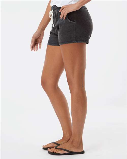 Women’s Enzyme-Washed Rally Shorts – On Model – Side