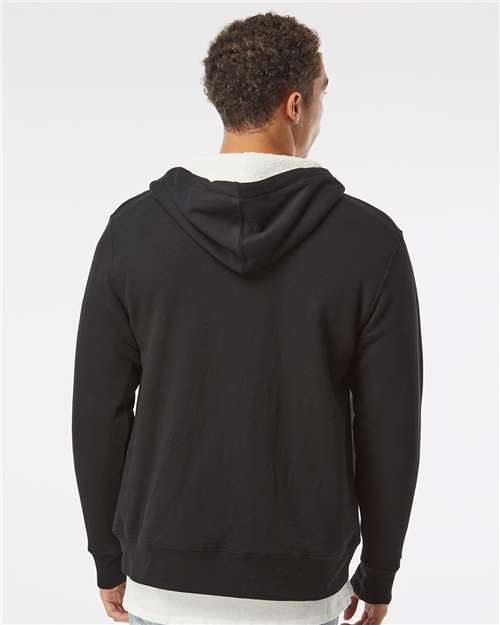 Unisex Sherpa-Lined Hooded Sweatshirt – On Model – Back