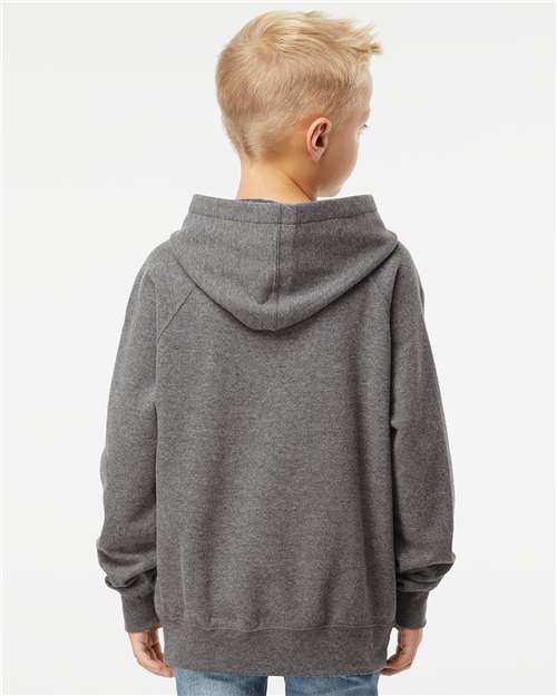 Youth Lightweight Special Blend Raglan Hooded Sweatshirt – On Model – Back