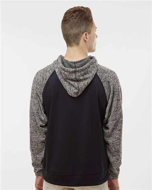 Men's Colorblocked Cosmic Fleece Hooded Sweatshirt – On Model – Back