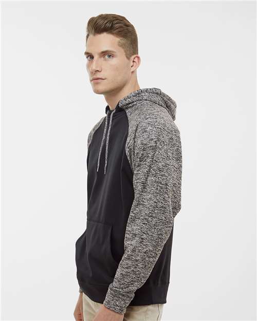 Men's Colorblocked Cosmic Fleece Hooded Sweatshirt – On Model – Side