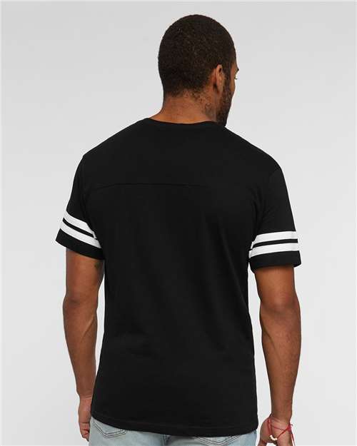 Unisex Football Fine Jersey Tee – On Model – Back