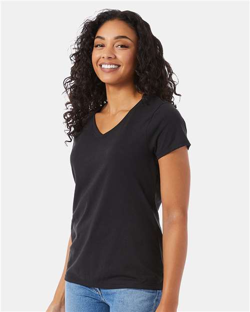 Women's Perfect-T Triblend V-Neck T-Shirt – On Model – Side