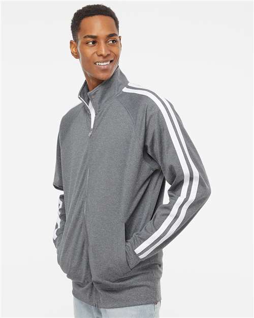 Men's Lightweight Poly-Tech Full-Zip Track Jacket – On Model – Side