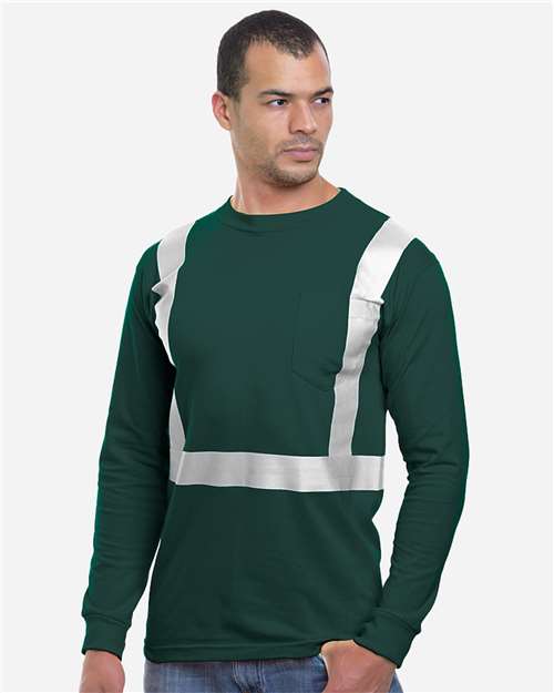 Unisex USA-Made High Visibility Long Sleeve Pocket T-Shirt