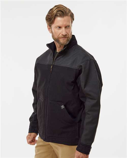 Men's Tall Horizon Two-Tone Boulder Cloth™ Canvas Jacket – On Model – Side