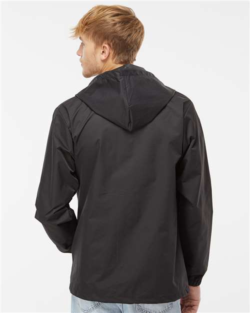 Men's Water-Resistant Hooded Windbreaker – On Model – Back