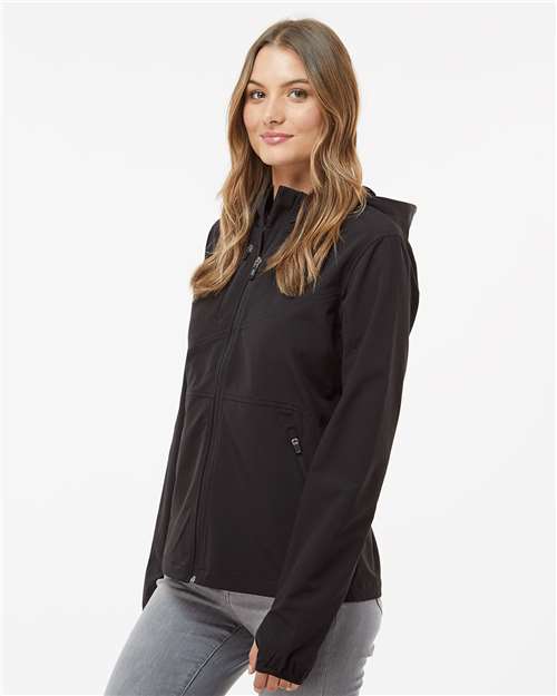 Women's Ascent Soft Shell Hooded Jacket – On Model – Side