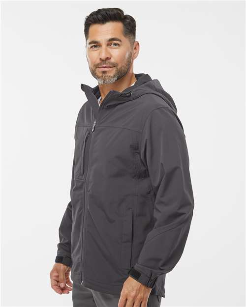 Men's Apex Soft Shell Hooded Jacket – On Model – Side