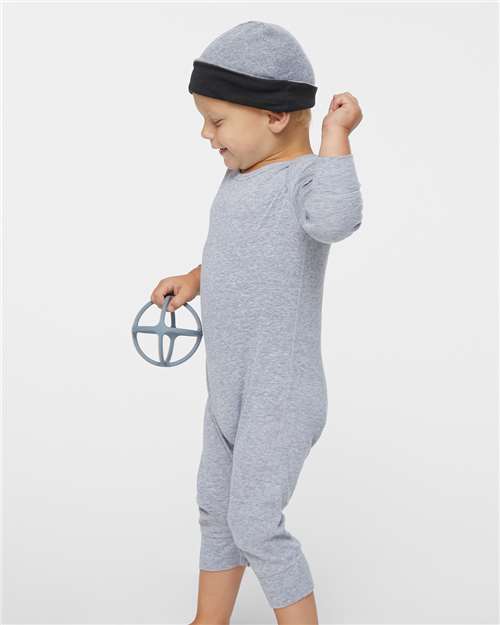 Infant Long Legged Baby Rib Bodysuit – On Model – Side