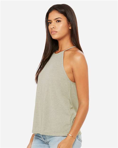 Women's Flowy High-Neck Tank – On Model – Side
