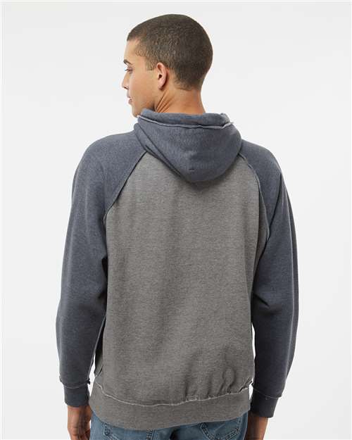 Men's Vintage Heather Hooded Sweatshirt – On Model – Back