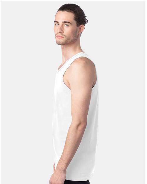 Unisex Garment-Dyed Unisex Tank Top – On Model – Side