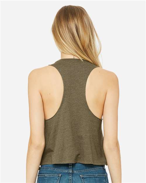Women's Racerback Crop Tank – On Model – Back