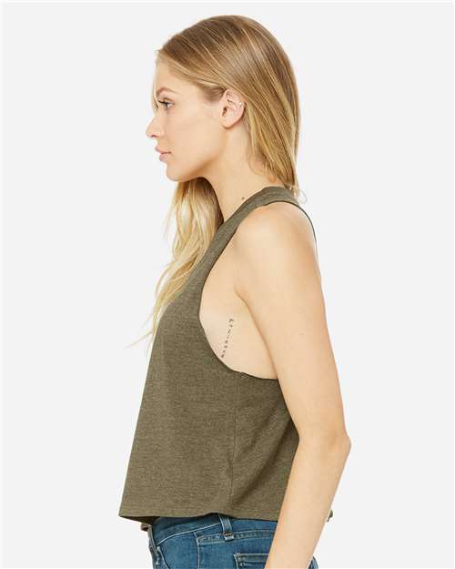 Women's Racerback Crop Tank – On Model – Side