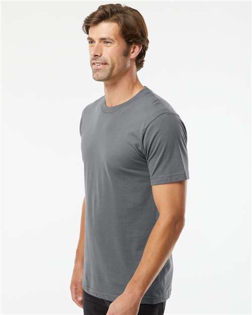 Unisex Fine Jersey Tee – On Model – Side