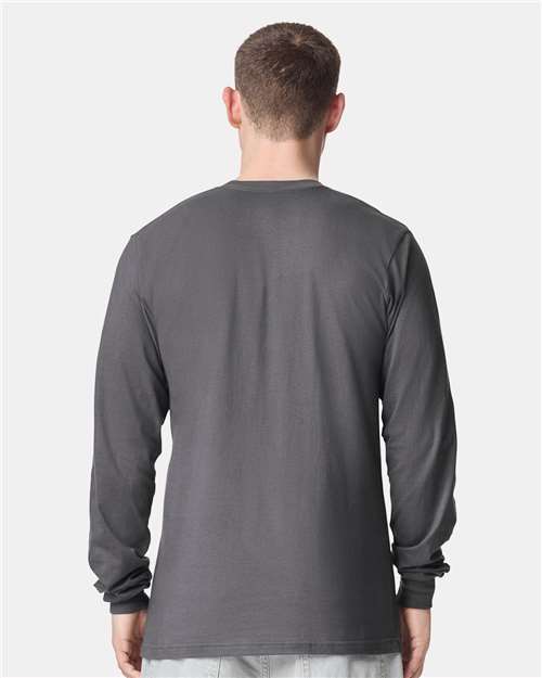 Unisex Fine Jersey Long Sleeve Tee – On Model – Back