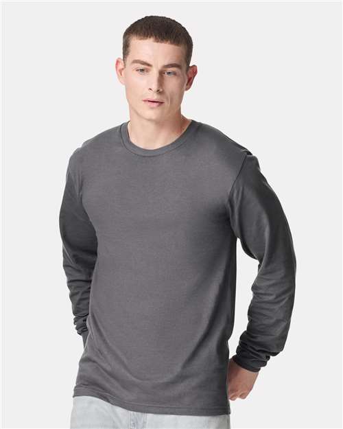 Unisex Fine Jersey Long Sleeve Tee – On Model