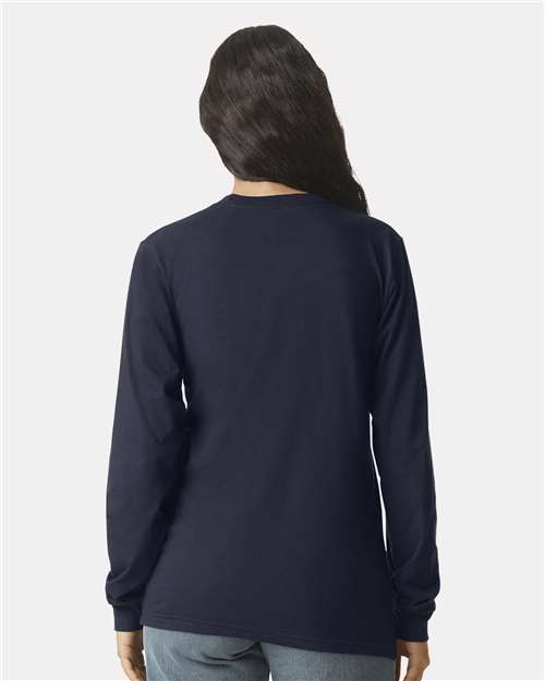 Unisex Fine Jersey Long Sleeve Tee – On Model – Back