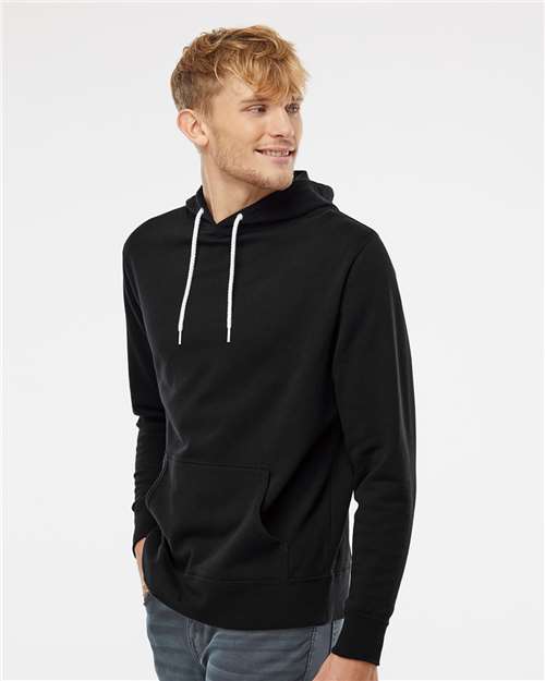 Unisex Lightweight Hooded Sweatshirt – On Model – Side