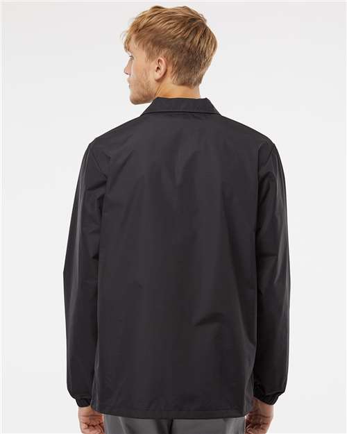 Men's Water-Resistant Windbreaker Coach’s Jacket – On Model – Back