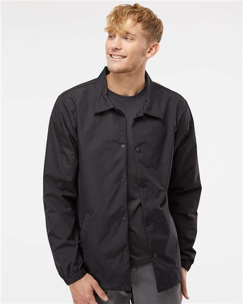 Men's Water-Resistant Windbreaker Coach’s Jacket – On Model