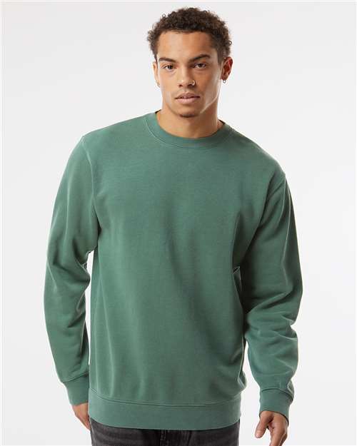 Unisex Midweight Pigment-Dyed Crewneck Sweatshirt – On Model