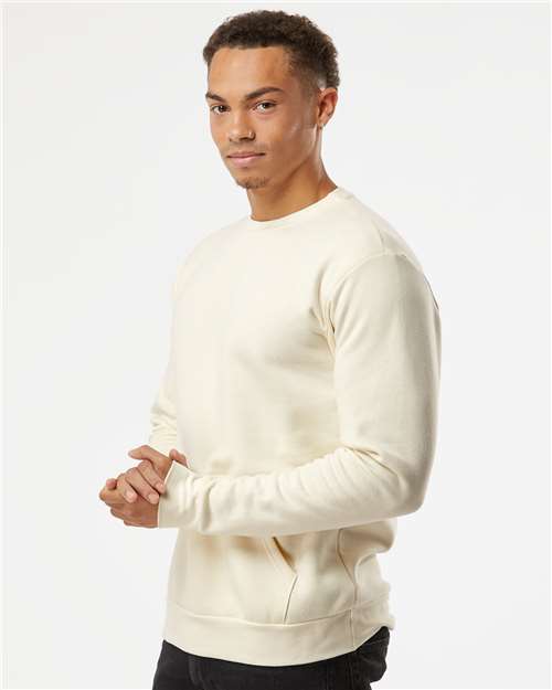 Unisex Santa Barbara Pocket Crewneck Sweatshirt – On Model – Side