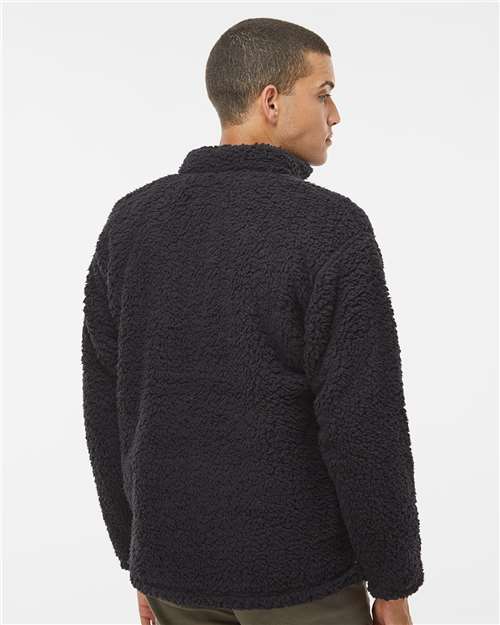Men's Sherpa Quarter-Zip Pullover – On Model – Back