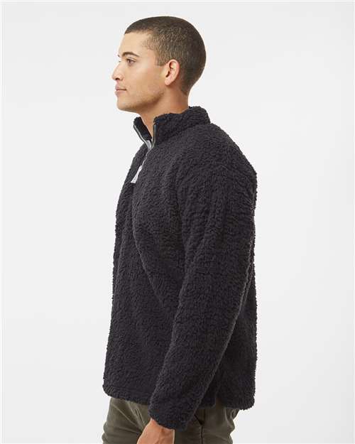 Men's Sherpa Quarter-Zip Pullover – On Model – Side