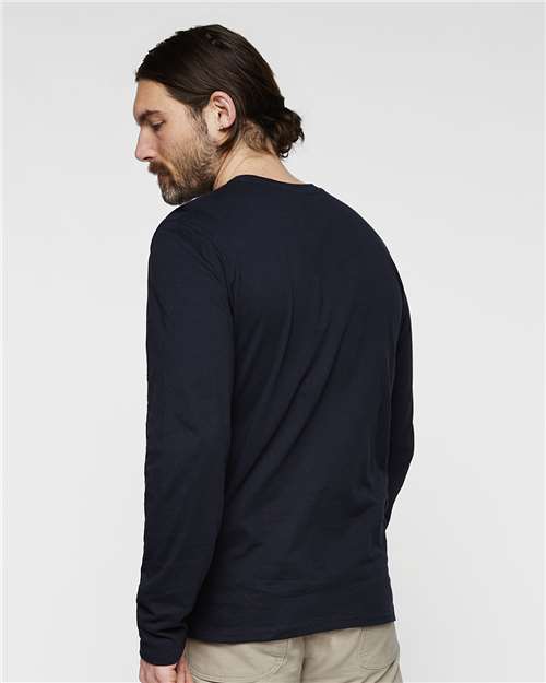 Unisex Fine Jersey Long Sleeve Tee – On Model – Back