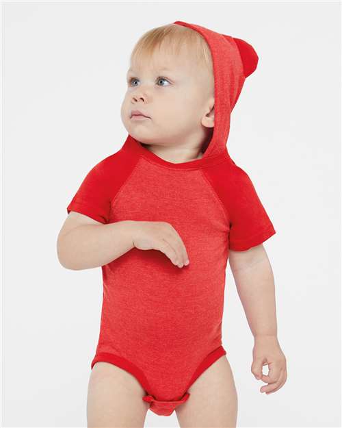 Infant Fine Jersey Raglan Bodysuit with Hood & Ears