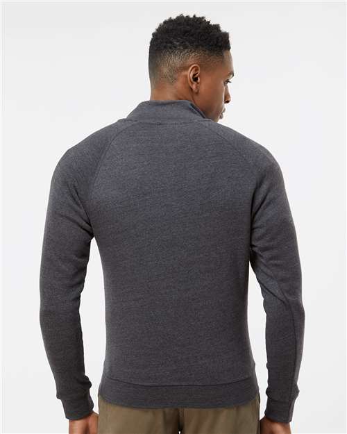 Men's Triblend Quarter-Zip Sweatshirt – On Model – Back