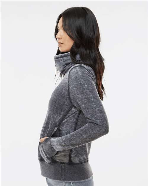 Women’s Zen Fleece Cowl Neck Sweatshirt – On Model – Side