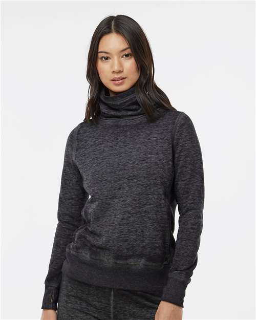 Women’s Zen Fleece Cowl Neck Sweatshirt – On Model