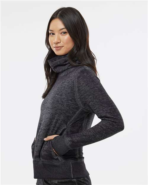 Women’s Zen Fleece Cowl Neck Sweatshirt – On Model – Side