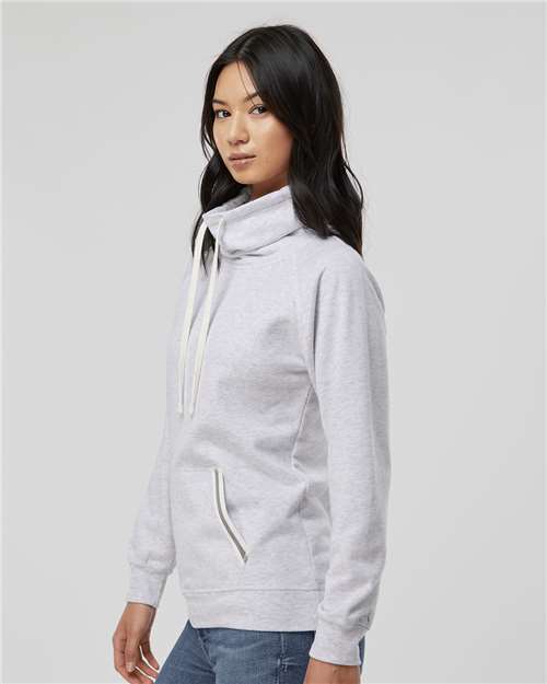 Women’s Relay Cowl Neck Sweatshirt – On Model – Side