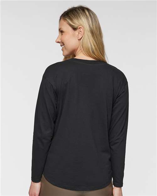 Women's Fine Jersey Long Sleeve Tee – On Model – Back
