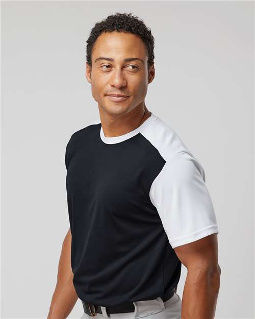 Men's Crewneck Pullover Baseball Jersey – On Model – Side