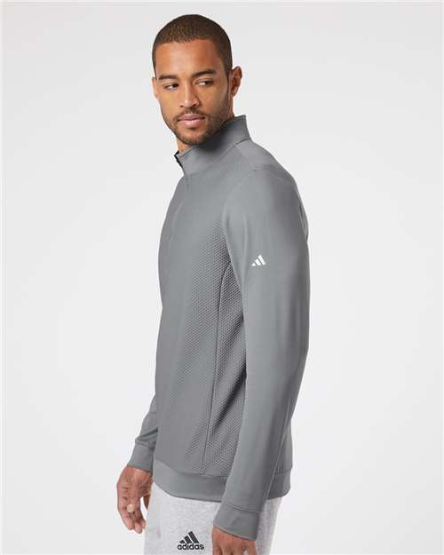 Men's Textured Quarter-Zip Pullover – On Model – Side