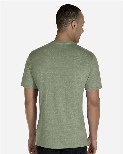 Unisex Snow Heather Jersey T-Shirt – On Model – Back