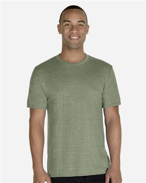 Unisex Snow Heather Jersey T-Shirt – On Model