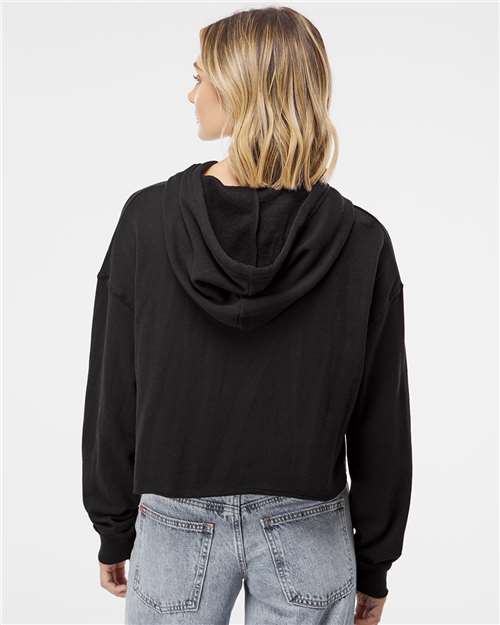Women’s Lightweight Crop Hooded Sweatshirt – On Model – Back
