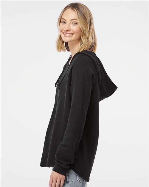Women’s Lightweight California Wave Wash Hooded Sweatshirt – On Model – Side