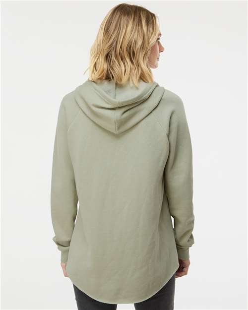 Women’s Lightweight California Wave Wash Hooded Sweatshirt – On Model – Back