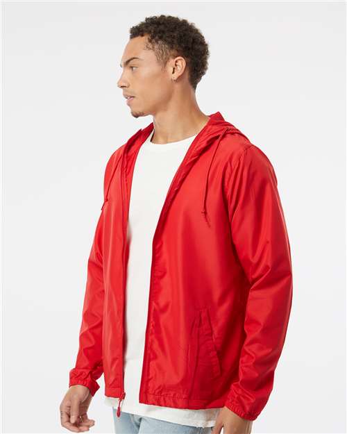 Men's Lightweight Windbreaker Full-Zip Jacket – On Model – Side