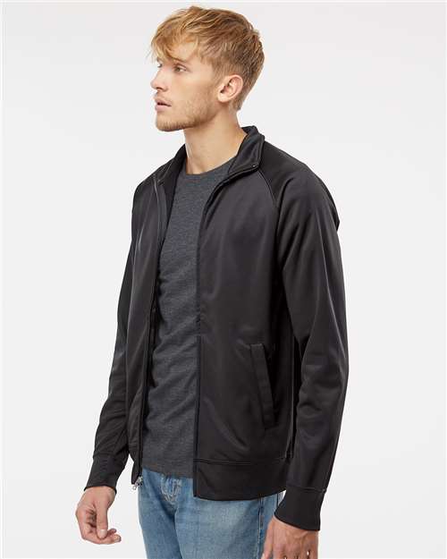 Men's Lightweight Poly-Tech Full-Zip Track Jacket – On Model – Side