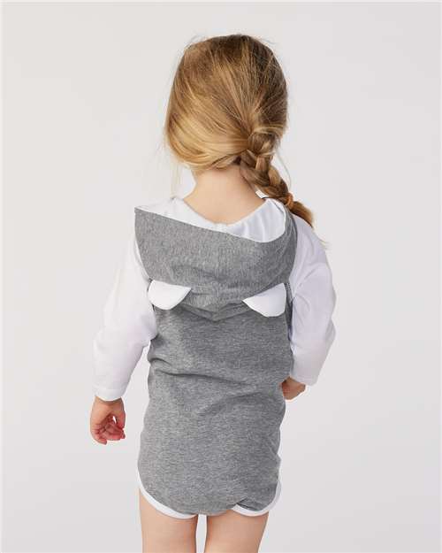 Infant Fine Jersey Long Sleeve Bodysuit with Ears – On Model – Back